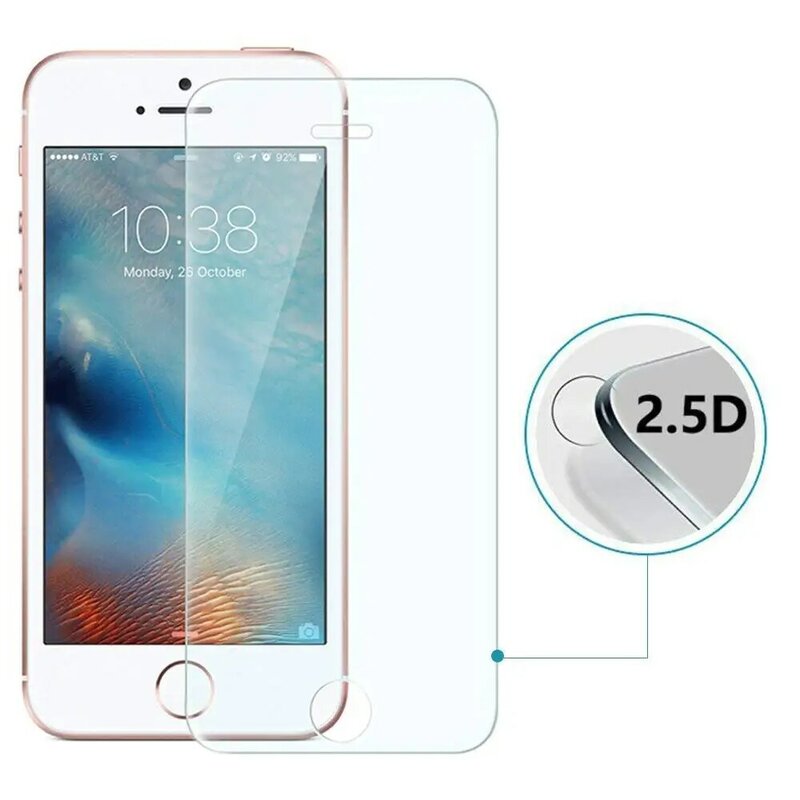 Protecteur d'écran 3D en verre pour iPhone, film de protection complète pour modèles 5, 5S, SE, 5C, 2016