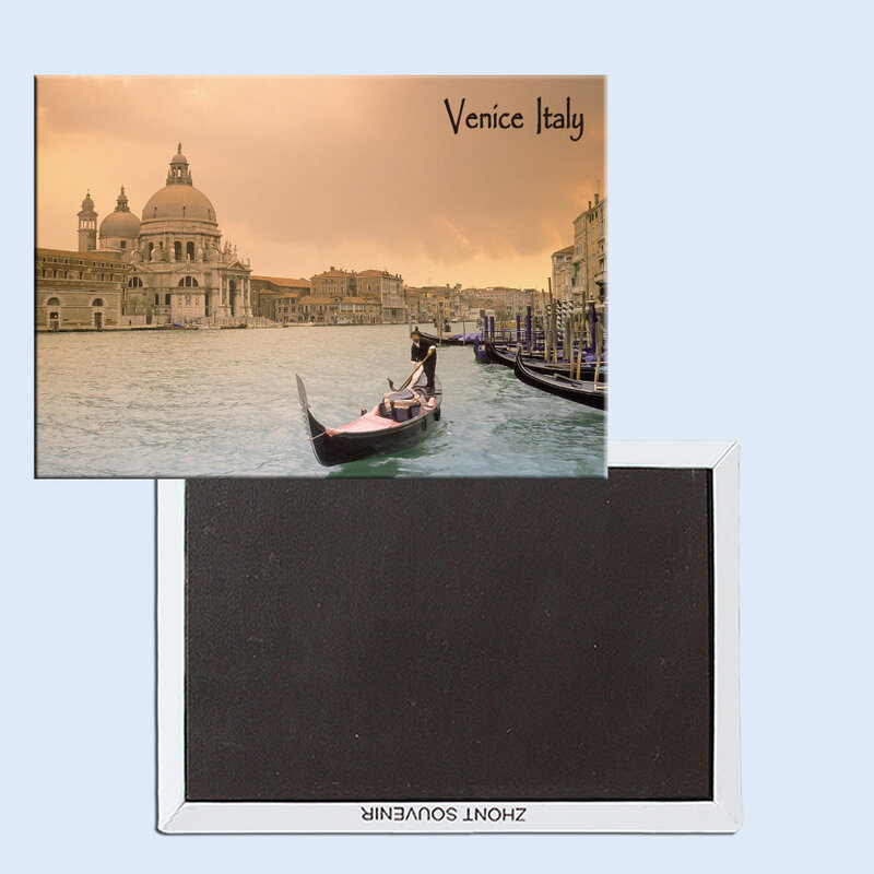 Imanes rígidos de viaje para nevera, imanes de refrigerador de 78x54mm, atardecer sobre el Gran Canal, Venecia, Italia, 25020