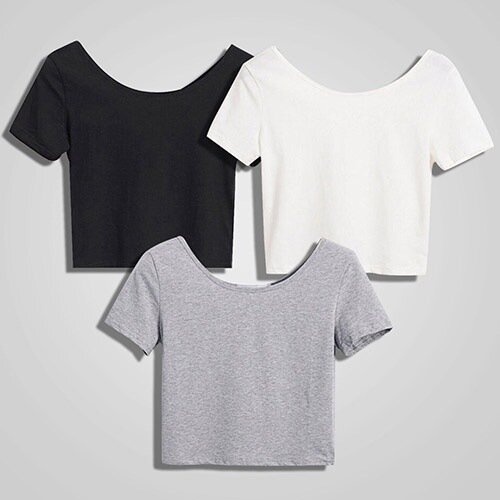 Blusa informal de manga corta para mujer, camisa Sexy sin mangas, color blanco, negro, gris, talla grande