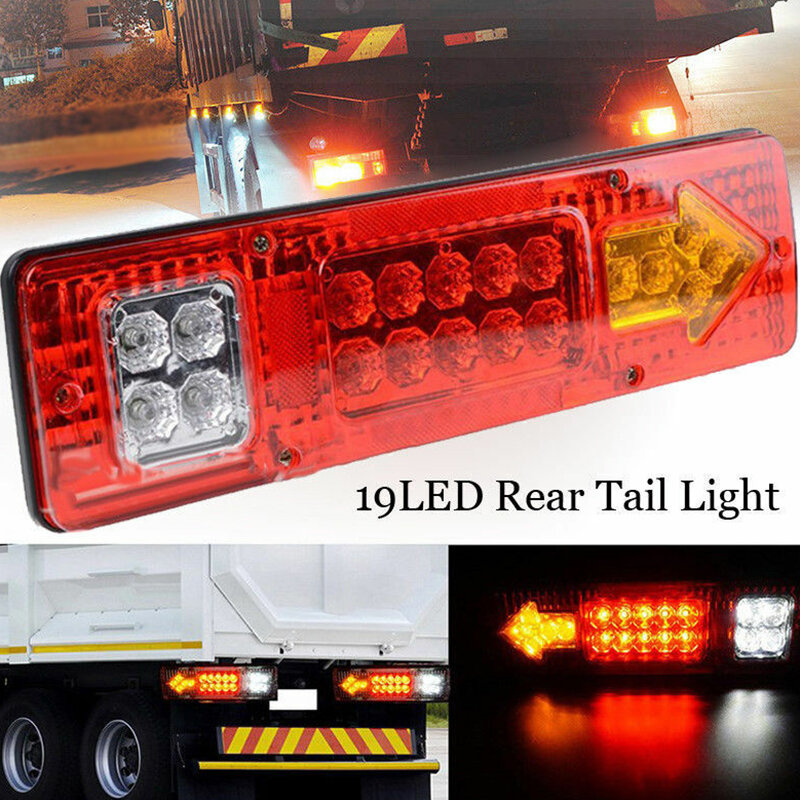 For Car/Trailer/Truck LED Rear Tail Lights Universal 12V 19LED Trailer Rear Tail Light Brake Turn Signal Reverse Lamp