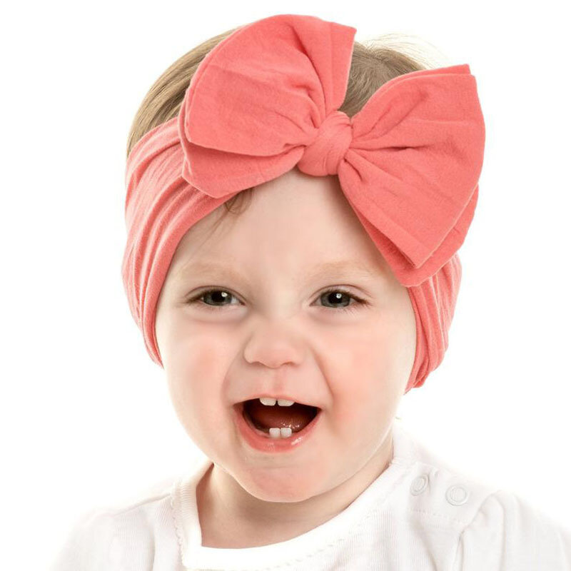 Детские милые повязки на голову, детские повязки для волос, аксессуары для волос, супермягкий нейлоновый бант для маленьких девочек, детские головные уборы