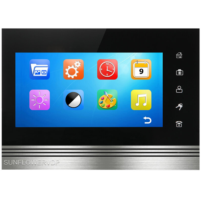 7inch Touch Buttons Video Intercom With Recording Intercom For a Private House+16GB TF Card Access Control Video Intercom System