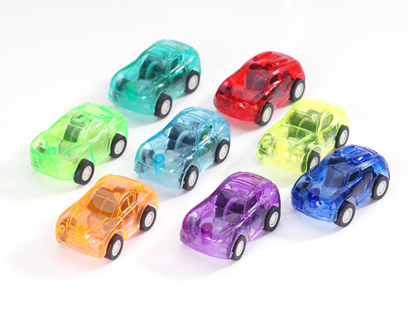 Venda quente bonito doces cor brinquedos carros melhor dia das crianças presente para criança plástico mini puxar para trás modelo de carro crianças brinquedos presente de natal