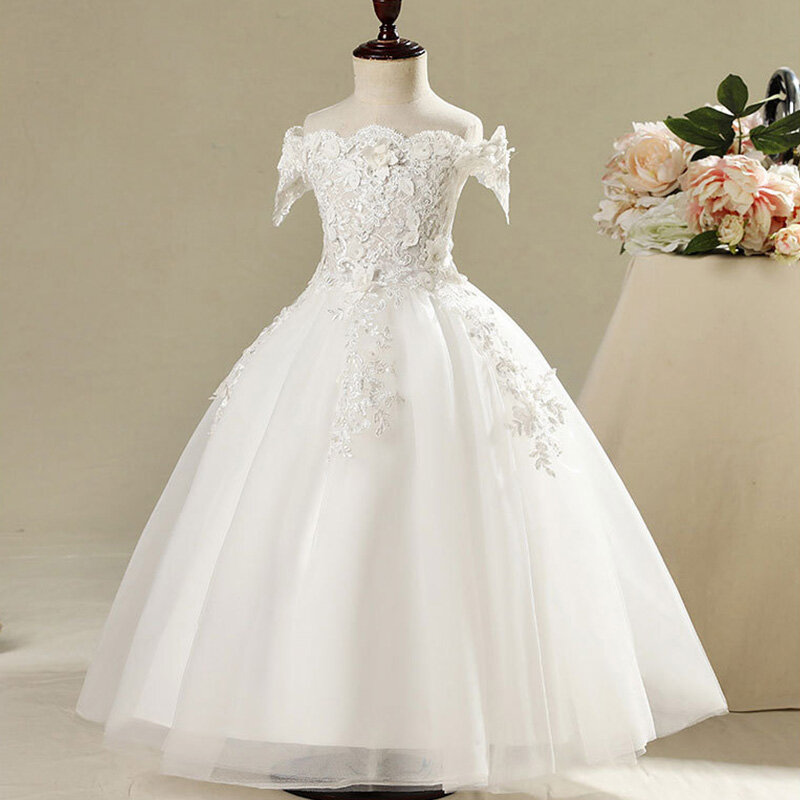 Kwiatowa sukienka długi z koralikami 2023 nowa dziewczyna wesele suknia balowa na spacer pokaz fortepianu w stylu piękna seksowna sukienka na ramiona