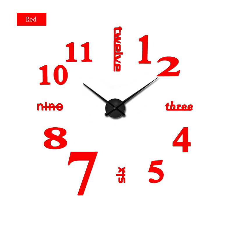 2017 Super Big DIY Wall Clock Acrylic+EVR+Metal Mirror Super Big Personalized Digital Watches Clocks Freeshipping 130cm x 130 cm