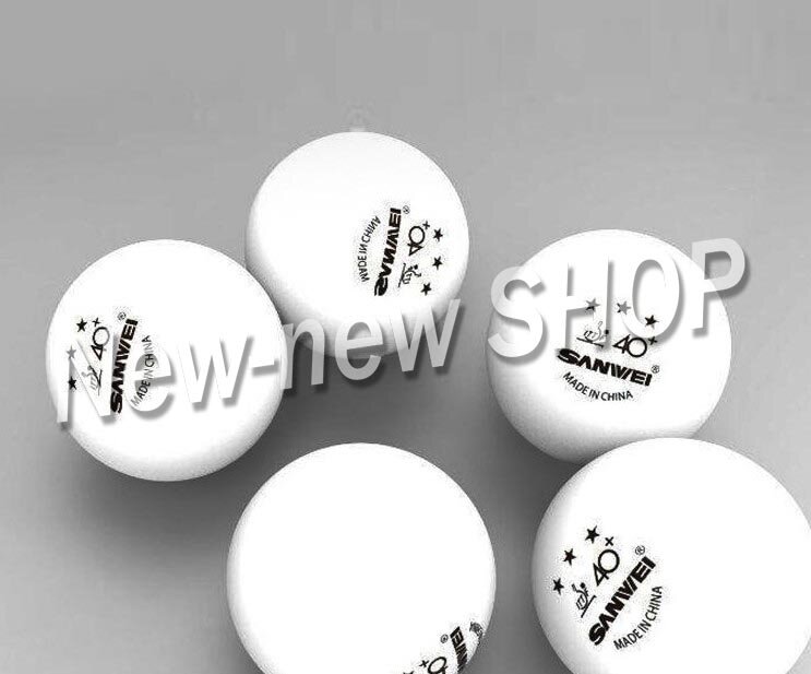 Sanwei bola de plástico para tênis de mesa 3 estrelas, novo material sem costura 40 +, aprovada pela ittf, poli tênis de mesa