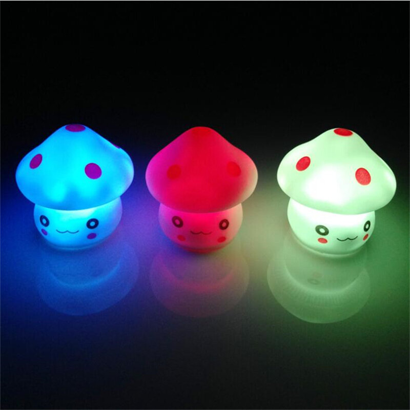 Warna-warni Lucu BB Glow LED Jamur Lampu Kamar Bayi LED Malam Lampu. Lampu LED RGB Lembut Bayi Tidur Malam Lampu baru Bercahaya