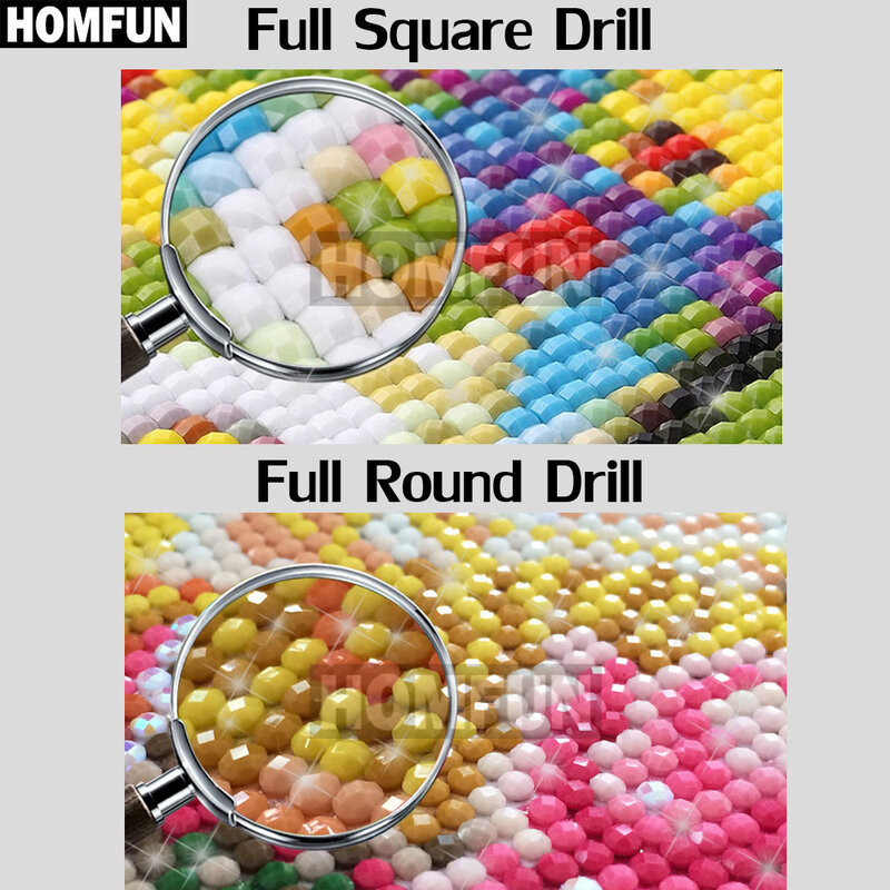 HOMFUN Full Square/Round Drill 5D DIY Diamond Painting "Girl pearl" Embroidery Cross Stitch 5D Home Decor Gift A02160