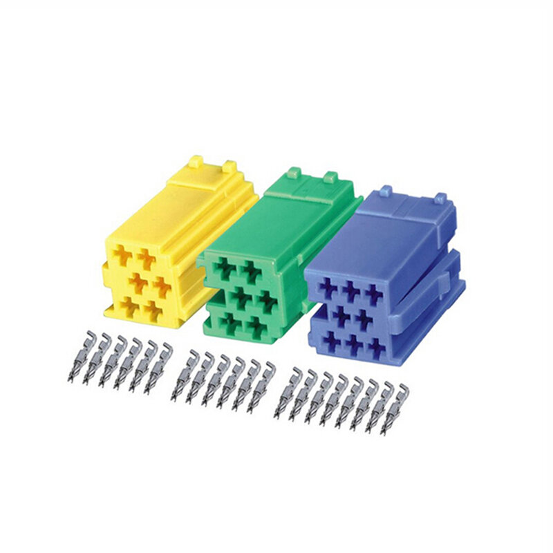 Mini ISO Masculino Terminal Block Socket Connector, Peças de cabo de áudio do carro, Kit de reparação, MINI ISO Adapter