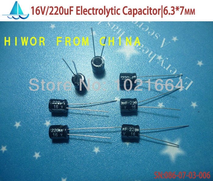 (100 pcs/lot) (Elektrolytkondensatoren | 16 V) 220 uf 16 V Elko, größe: 6,3mm * 7mm