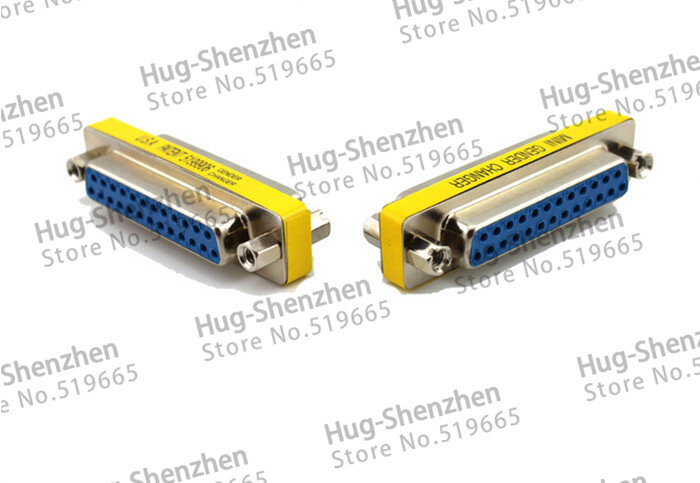 Großhandel Förderung Serielle Erweiterte Adapter 25 Pin DB25 Buchse auf Buchse M/M Mini Gender Changer Stecker 50 stücke
