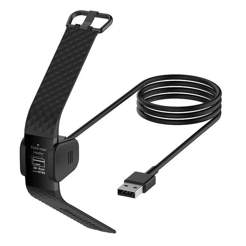 Carregador USB substituível para Fitbit Charge 3, Pulseira Smartwatch, Cabo USB de carregamento para Fitbit Charge 4, Adaptador de doca para pulseira
