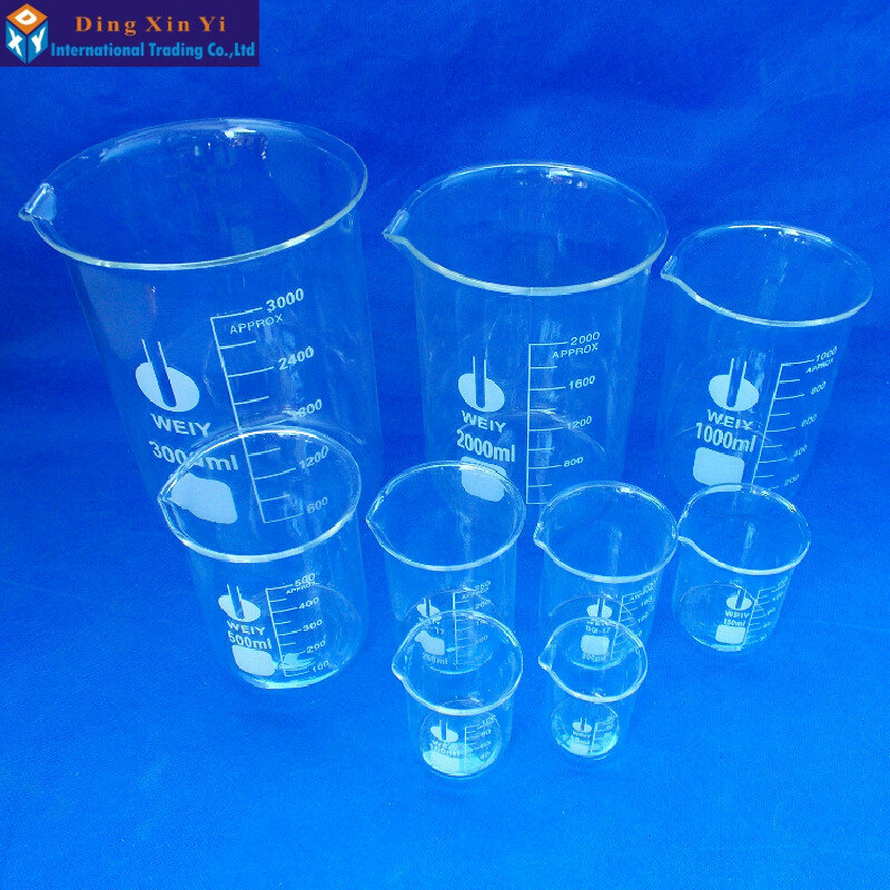 (12 peças/lote) copo de vidro 50ml, fontes de laboratório, copo de laboratório, copo de boa qualidade, material de boro alto