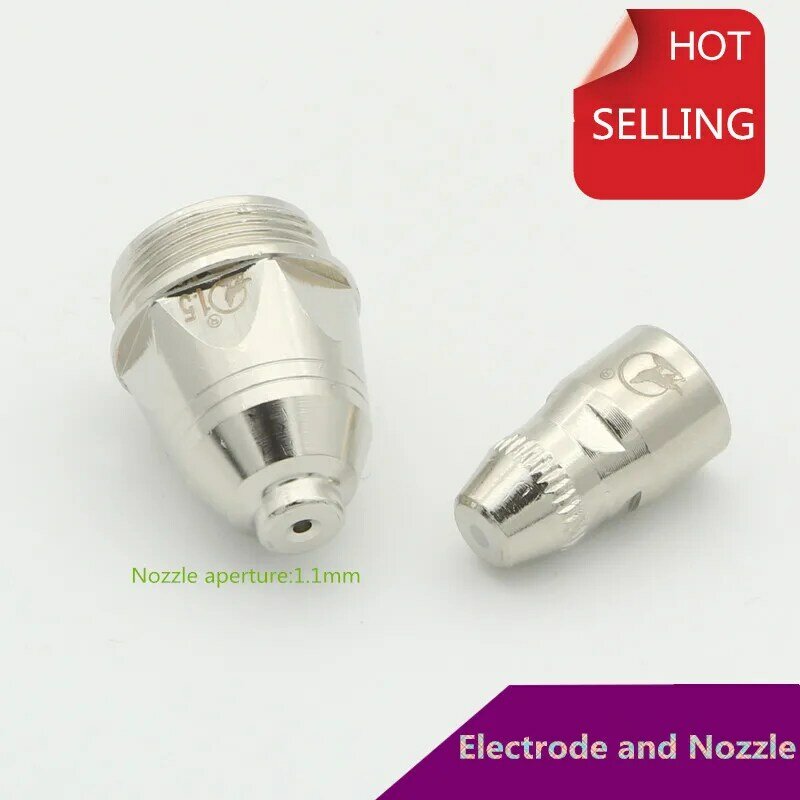 1PCS  YT337  P80 1.1mm Plasma cutting nozzle LGK-100 P80 Electrode and nozzle  2.0mm hafnium silk  Free Shipping