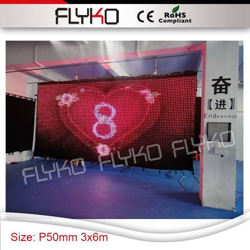 P5 3*6m dance disply screen led video curtain flight case