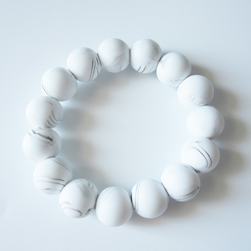 Bracelet à billes en Silicone pour bébé, 15MM, perles à mâcher, anneau de dentition