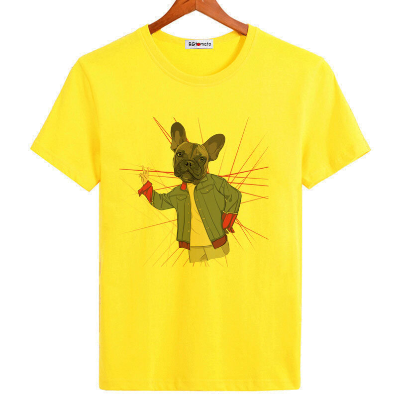 Stampa divertente maglietta per cani maglietta casual di marca originale maglietta estiva hip-hop di design creativo da uomo