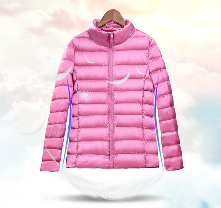 Inverno curto casaco feminino 2022 nova luz pato branco para baixo jaqueta de inverno fino feminino portátil à prova vento para baixo casaco 14 cores