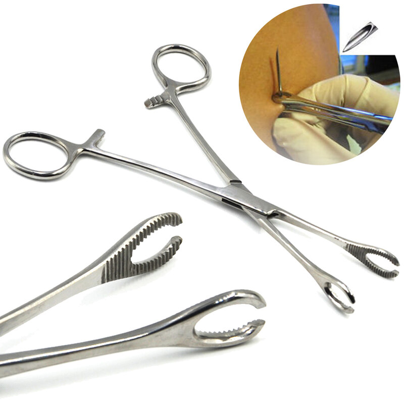 1Pc Surgical Steel Opening Closing Needle Ball Clamp Plier Different Open shape Tweezers Piercing Professional Puncture Tool