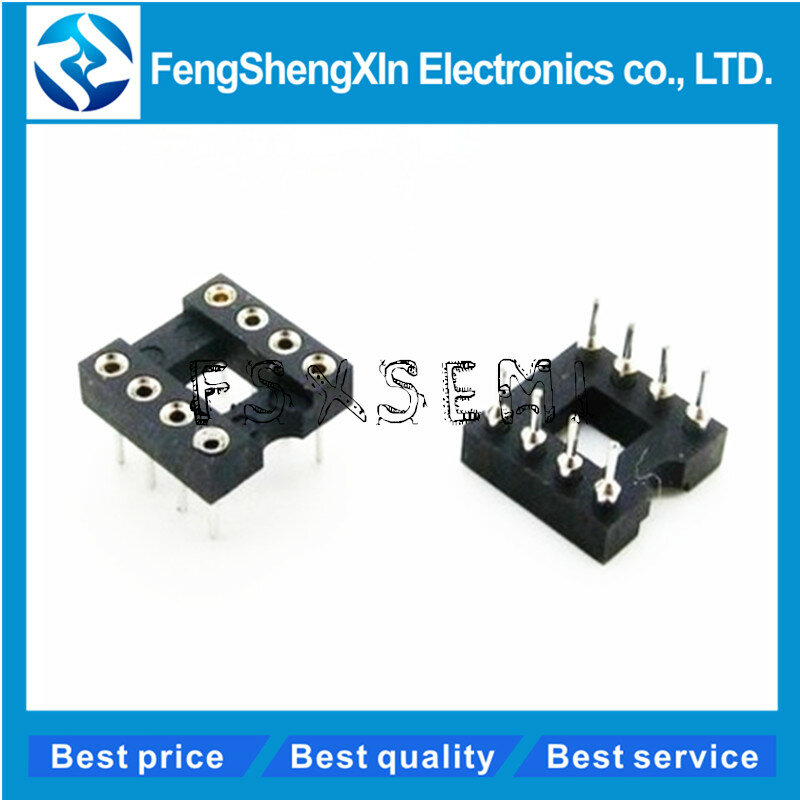 20pcs DIP-8 Round Hole Square hole 8 Pins 2.54MM DIP DIP8 IC Sockets Adaptor Solder Type IC Connector