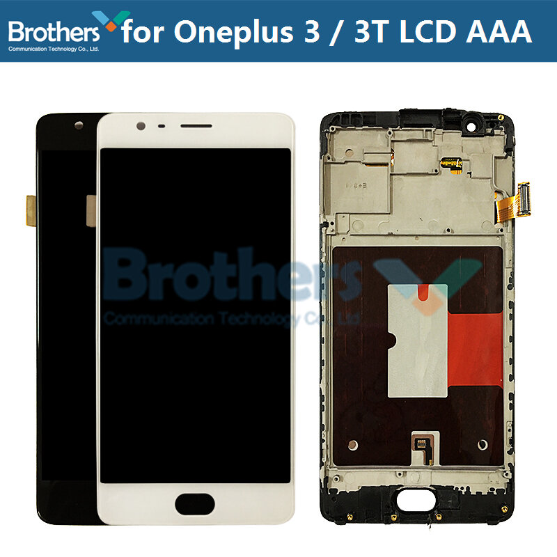 LCD Screen for Oneplus 3 3T LCD Display for Oneplus 3 3T A3000 Touch Screen Assembly With Frame Touch Digitizer TFT Screen Test