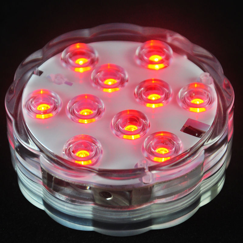 1*10-LED RGB Dekorasi Pesta Lampu Led Multi-warna Tahan Air Vas Pesta Pernikahan Dasar Lampu Bunga Lampu Kapal Selam dengan Remote