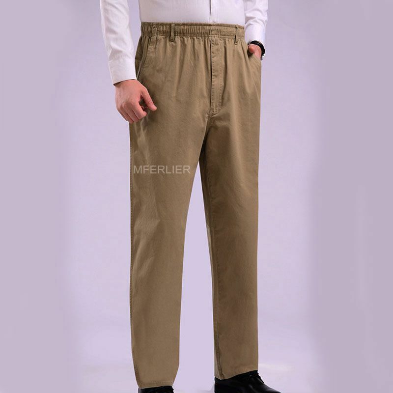 Pantaloni primavera estate uomo 5XL 6XL 7XL 8XL vita allentata 130cm Plus Size pantaloni stile sottile di grandi dimensioni
