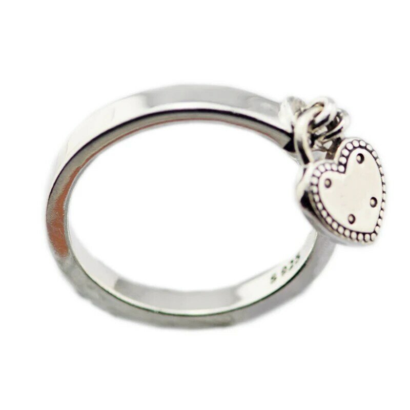 خاتم من الفضة الإسترليني عيار 925 بقفل على شكل قلب ، تشيكوسلوفاكيا شفاف ، مناسب للمجوهرات الفضية ، هدية تعيين الزفاف للنساء
