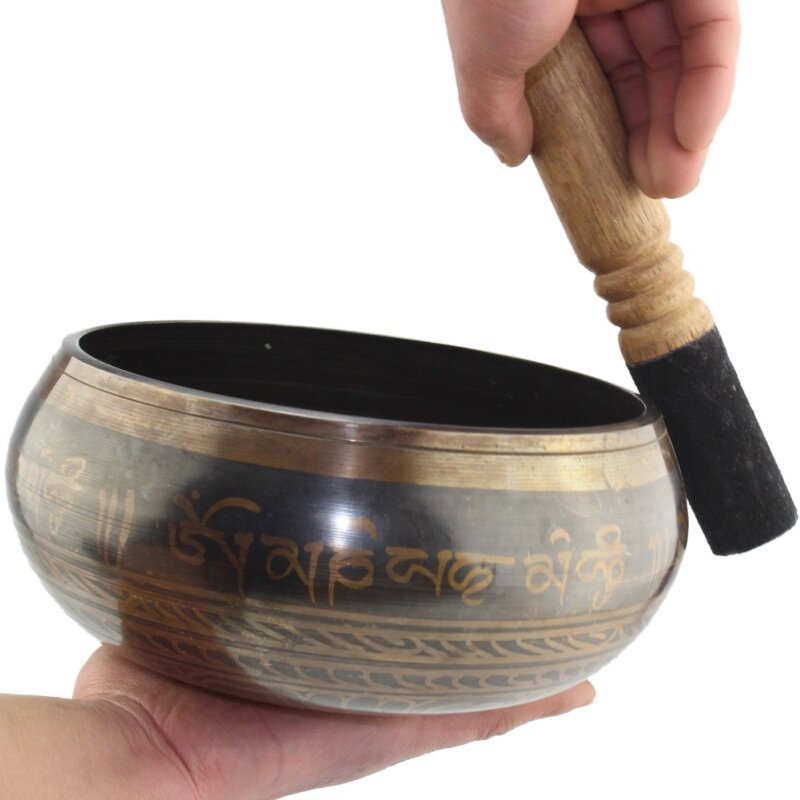 Himalayan Hand Hammered Chakra Meditation Bowl Decorative wall dishes Yoga Tibetan Buddhist Brass Singing Bowl