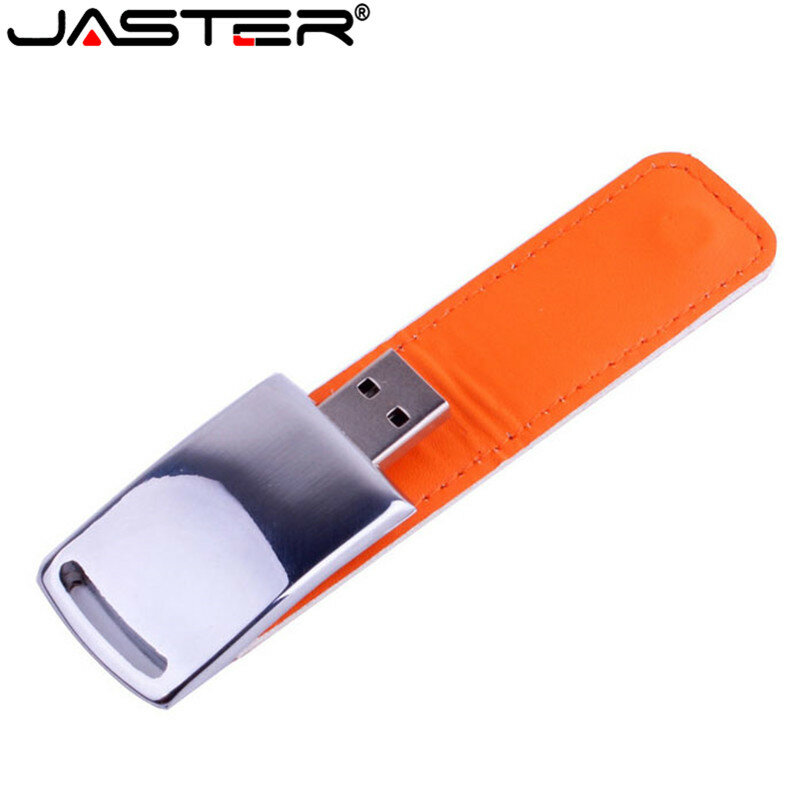 JASTER-memoria usb de cuero y metal, pendrive de 4GB, 8GB, 16GB, 32GB y 64GB, venta al por mayor