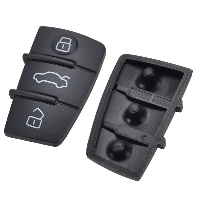 Afstandsbediening Flip Sleutelhanger Shell 3 Knop Rubber Pad Vervanging Voor Audi A2 A3 S3 A4 A6 A6L A8 Q3 tt Quattro