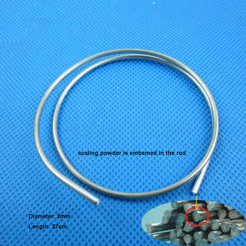 Alambre de varilla de soldadura MIG, cobre, aluminio, 2 piezas, 37cm x 2mm, listo para usar