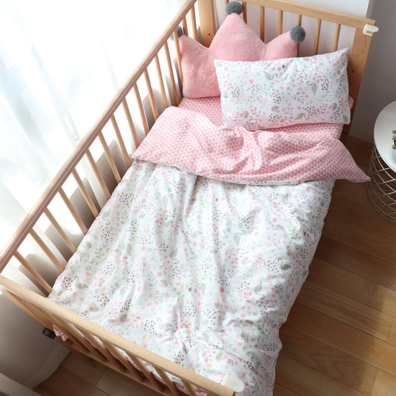 3Pcs Baby Bedding Set For Newborns Star Pattern Kid Bed Linen For Boy Pure Cotton Woven Crib Bedding Duvet Cover Pillocase Sheet