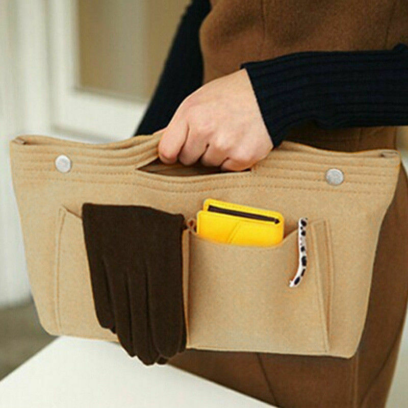 Frauen Einfügen Handtasche closet Organizer Geldbörse Fühlte liner Organizer Tasche Ordentlich Reise