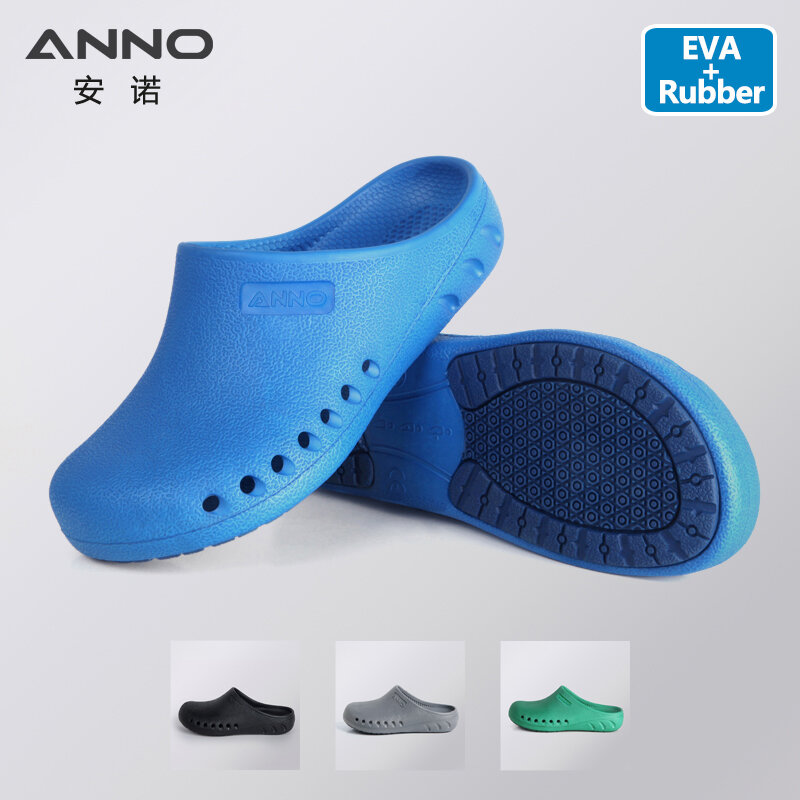 ANNO EVA Soft Doctors Nurses Shoes Hospital Clog Operating Room Lab SPA Beauty Salon Slipper Work Flat Shoes With Foot Pad