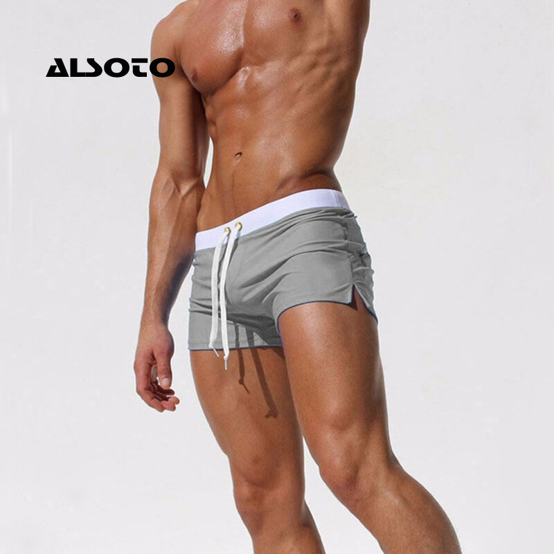 ALSOTO-pantalones cortos con cremallera para hombre, Shorts informales de secado rápido, para correr, de verano