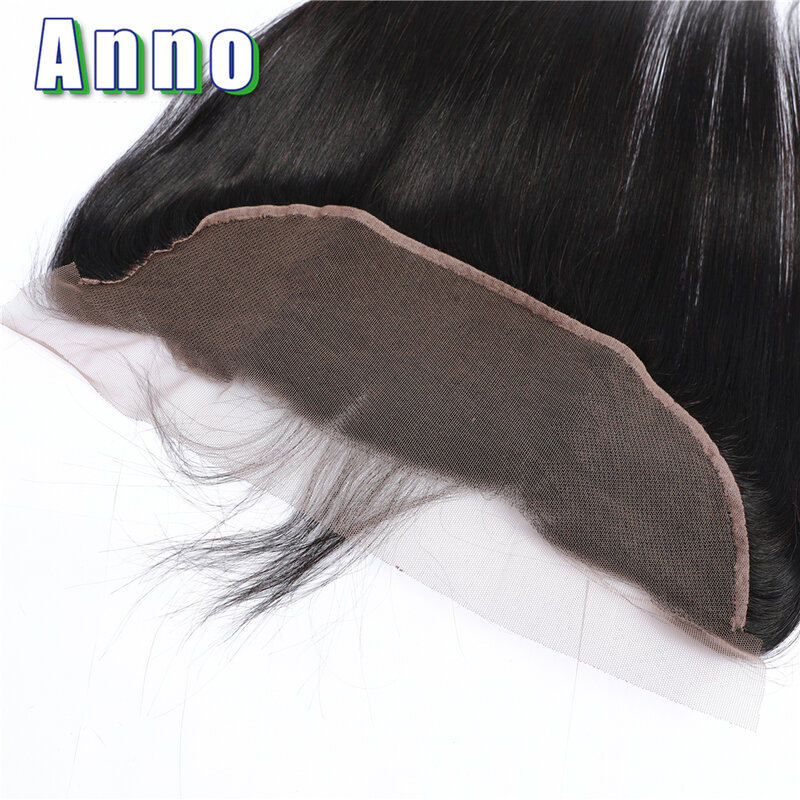 Pelo Anno 13*4 encaje recto brasileño Frontal cabello humano cierre medio/libre/tres partes no Remy cabello Color Natural sin olor