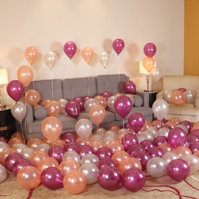 Ballons en Latex Colorés avec Mélange de Perles, Rose, Or, Rose, Décoration de Mariage, de ixde Léon, d'Anniversaire, Fourniture, 1.5g, 20 Pièces