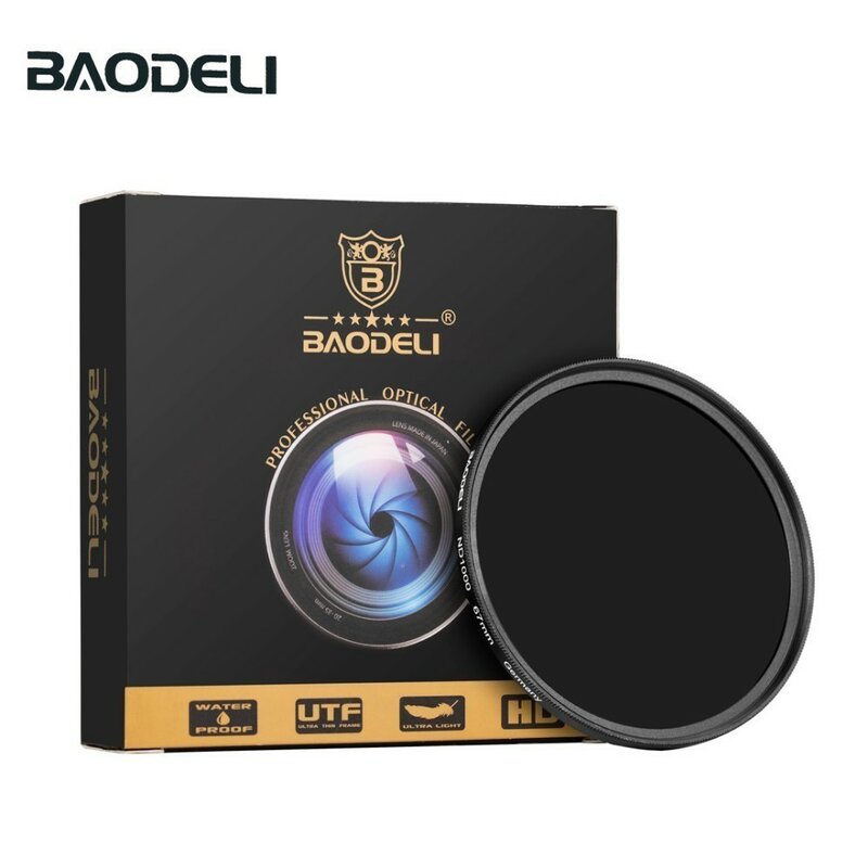 Фильтр для объектива камеры BAODELI нейтральной плотности Nd1000 64 8 Concept 49 мм 52 мм 55 58 62 67 мм 72 77 мм 82 мм для Canon Nikon Sony