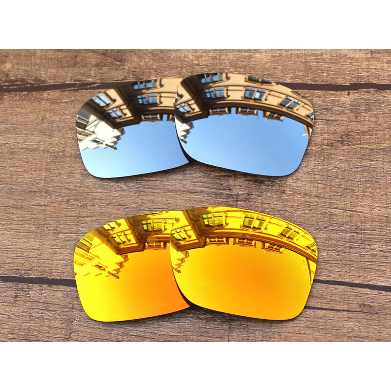 Vonxyz 2 Pairs Ruby Mirror & Chrome Mirror Polycarbonate Replacement Lenses for-Oakley Holbrook Frame