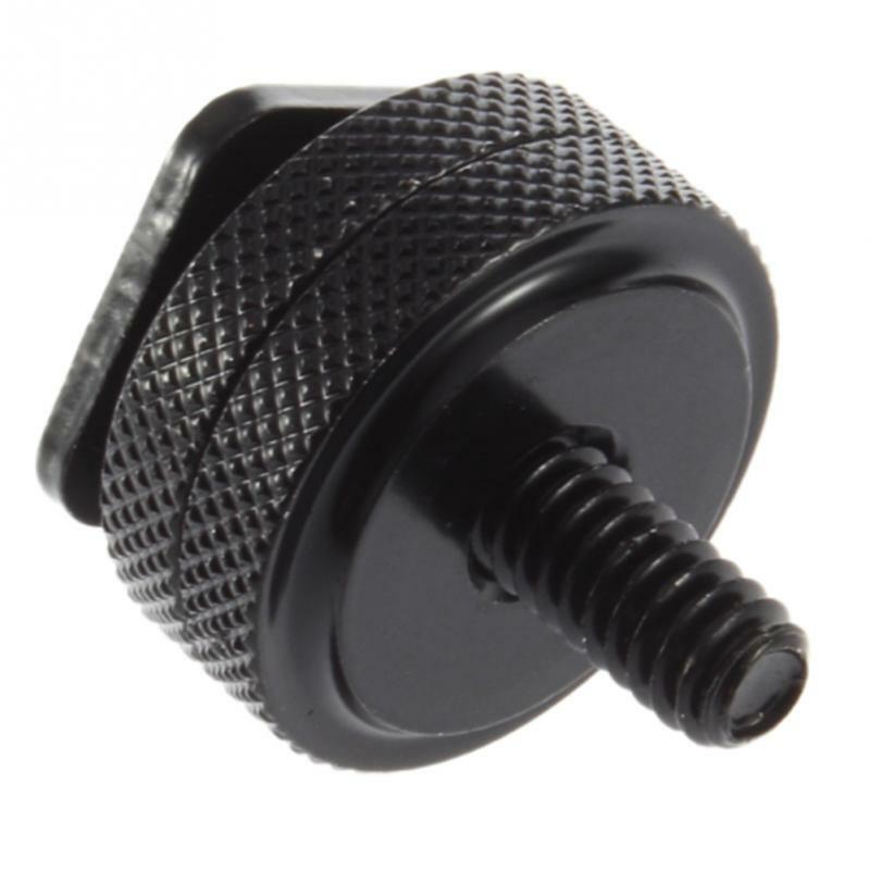 Adaptador de metal de aluminio negro 1/4 "3/8 tornillo de trípode para Flash adaptador de montaje de zapata para DSLR SLR en Zapata estudio de