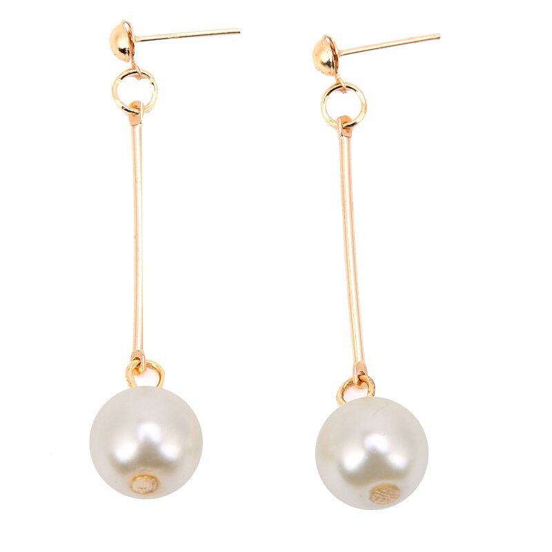 Boucles d'oreilles pendantes en perles simulées pour femmes, bijoux coréens, long pompon, avocat, document en or, cadeau