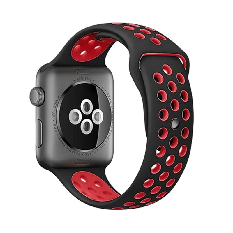 Soft Silicone Replacement Wristband for Apple Watch Series 1 2 3 4 Breathable hole iwatch band 42mm iwatch band 38 40mm strap