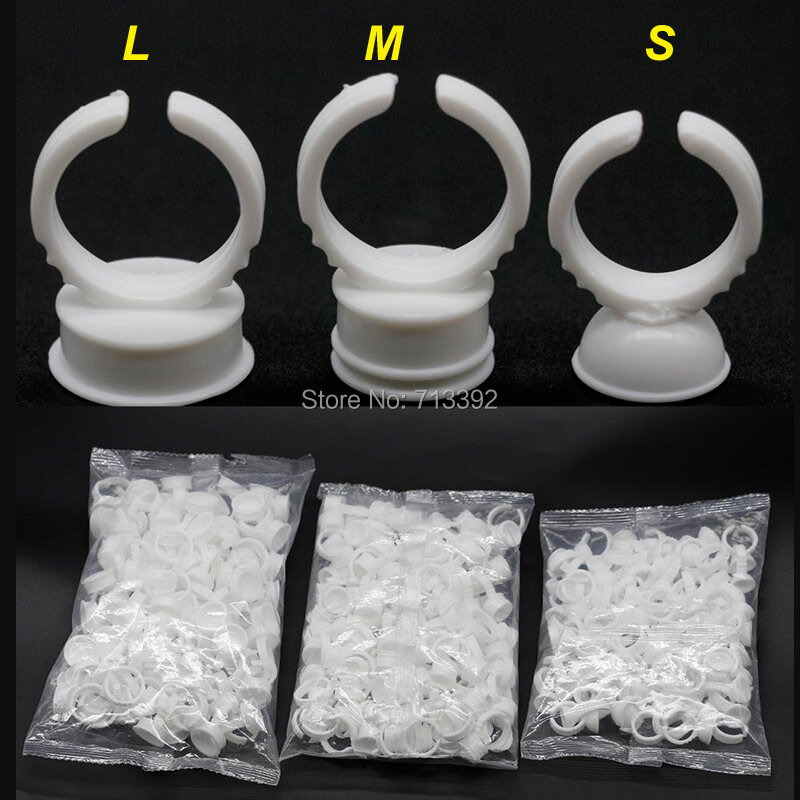 Одноразовые кольцевые чашки для перманентного макияжа, размер S/M/L, пластиковые, 100 шт./пакет
