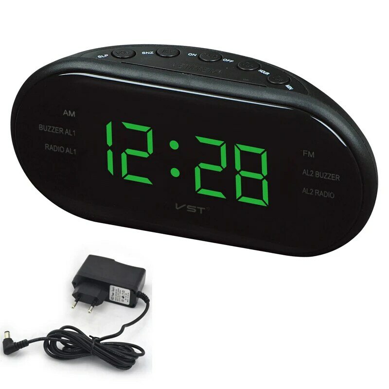 Led AM FM Radio Digital Brand Alarm Clock Backlight Snooze Electronic Designer Home Table Clock Radio Despertador Digital Led