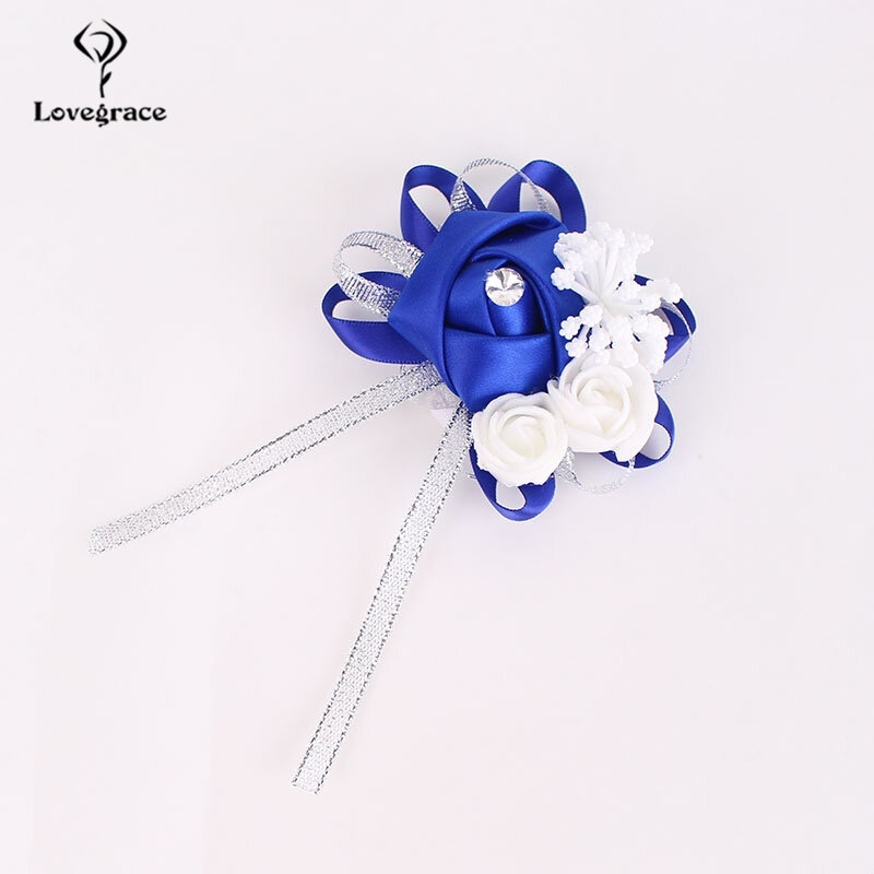 Lovegrace nadgarstek stanik bransoletka druhna ręcznie kwiaty Party bal weselny akcesoria ślubne materiały (3 cale średnicy)