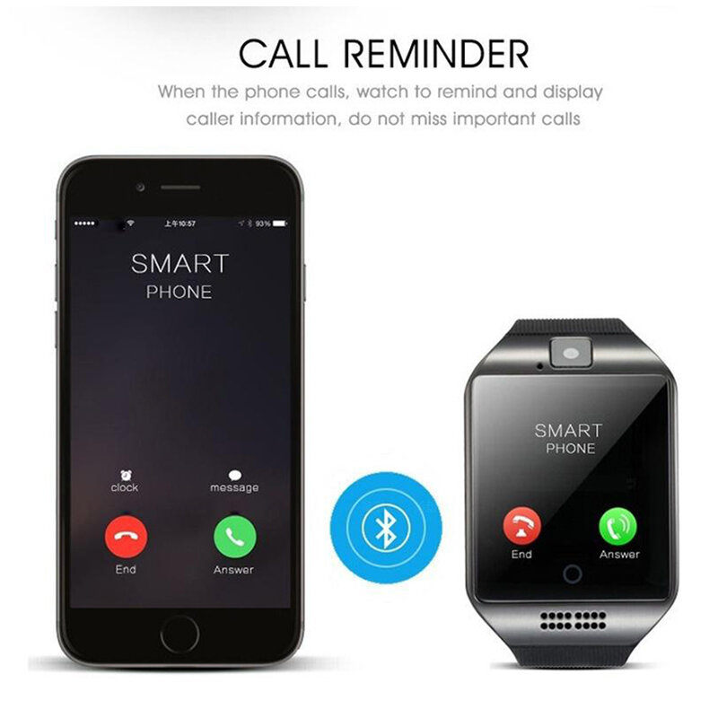 Smart Watch Men Waterproof IP67 Sim Card Android Cam Phone Sport Heart Rate Monitor Watch Smart IOS Compatible Better than dz09