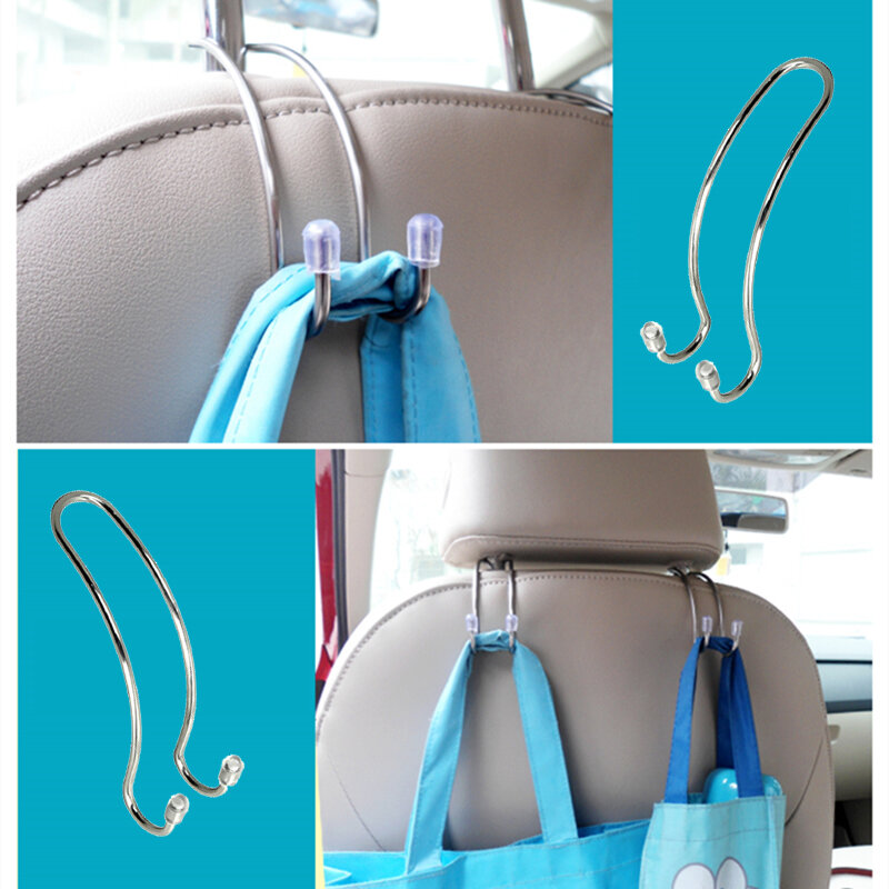 Clips Automotive Metal Car Seat Hook Auto Headrest Hanger Bag Holder for Car Bag Purse Cloth Grocery Storage Auto Fastener