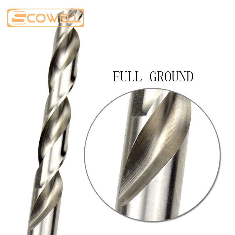SCOWELL – forets hélicoïdaux HSS M2 pour le métal, embout fendu à 3.5 degrés, foret pour le bricolage, 1mm,2mm,3mm,1.5mm,2.5mm, 135mm, 10 pièces