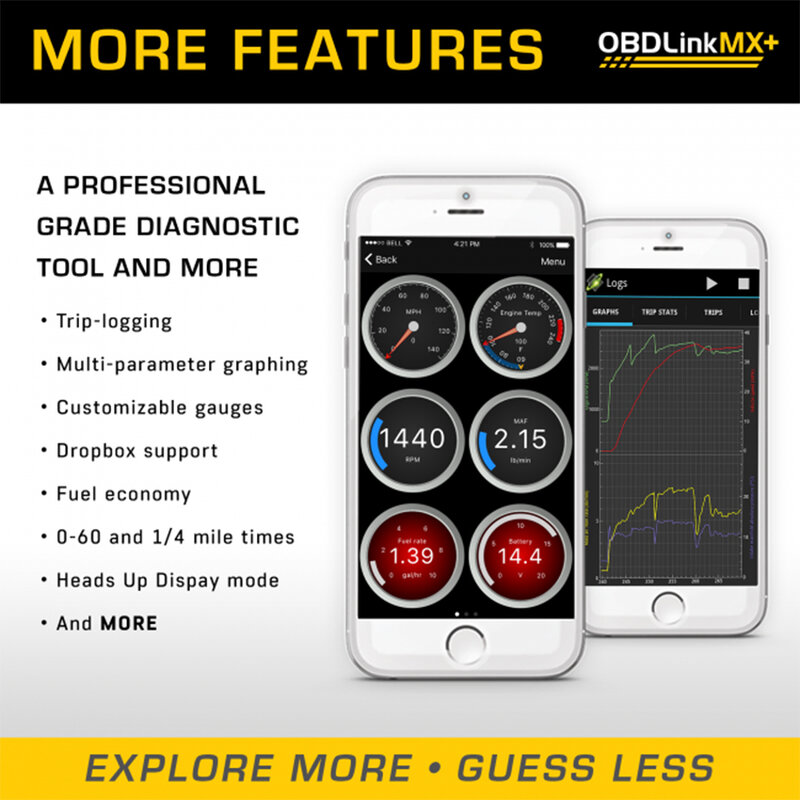 OBDLink MX PLUS OBD2 Scanner Diagnostic Scan Tool for iOS Android, Kindle Fire or Windows Device